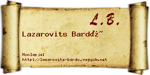 Lazarovits Bardó névjegykártya